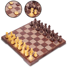 Набор настольных игр 2 в 1 QX2880-S шахматы, шашки, на магнитах