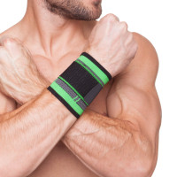 Напульсник еластичний для фіксації зап'ястя SP-Sport ST-2505 1шт сірий-салатовий