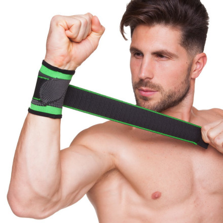 Напульсник еластичний для фіксації зап&#39;ястя SP-Sport ST-2505 1шт сірий-салатовий