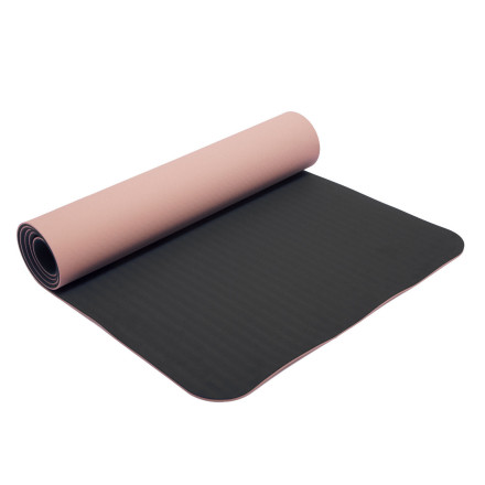 Коврик для фитнеса и йоги Yoga Mat 2x-слойный ZEL FI-3046 бежевый-черный