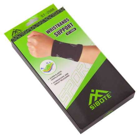 Напульсник еластичний для фіксації зап&#39;ястя SP-Sport ST-2588 1шт чорний-сірий