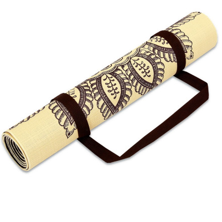 Килимок для йоги Джутовий (Yoga mat) Record FI-7157-1 принт мандала Чакри