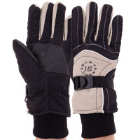 Рукавички гірськолижні жіночі теплі LUCKYLOONG B-31 чорний-бежевий