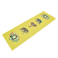 Килимок для йоги Джутовий (Yoga mat) Record FI-7157-6 принт Слон та Лотос