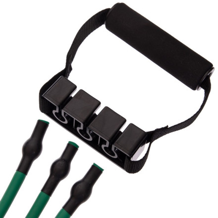 Еспандер трубчастий для фітнесу 3 джгута 15LB SP-Sport 8006 навантаження 7кг синій