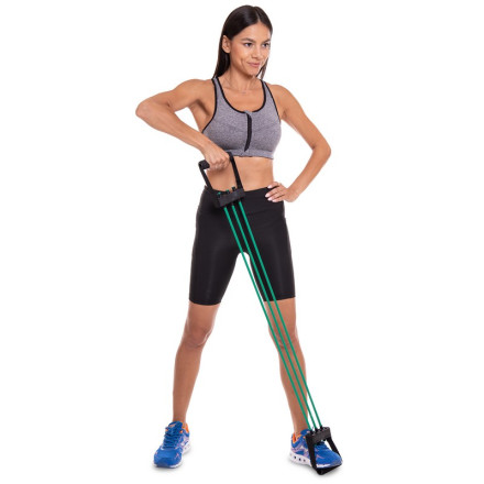 Еспандер трубчастий для фітнесу 3 джгута 15LB SP-Sport 8006 навантаження 7кг синій