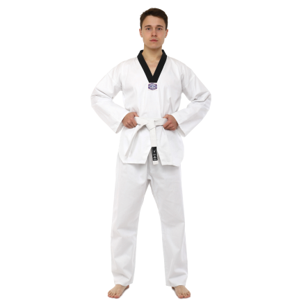 Кімоно для тхеквондо (добок) MATSA MA-0018 140-190см білий-чорний 