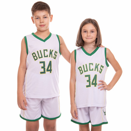 Форма баскетбольная подростковая NB-Sport NBA MILWAUKEE BUCKS ANTETOKOUNMPO BA-3582