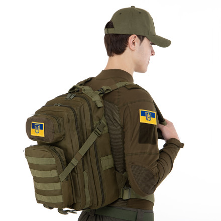 Шеврон патч на липучці "Флаг Украины с гербом" TY-9926 желтый-голубой (комплект 2 шт)