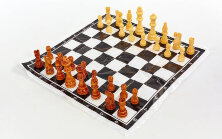 Шахматные фигуры деревянные с полотном для игр IG-4929