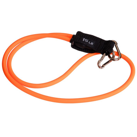 Еспандер трубчастий для фітнесу з карабіном DOUBLE CUBE DT-1002C-15LB 5,5х9x1200мм навантаження 7кг оранжевий